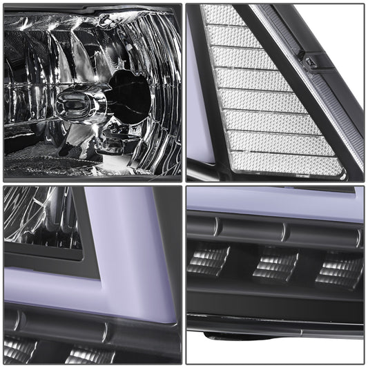 FAROS 09-10 DODGE RAM 1500 / 2010 DODGE RAM 2500 / 2010 DODGE RAM 3500 / 13-18 RAM 1500 / 19-24 RAM 1500 CLASSIC / 13-18 RAM 2500 / 13-18 RAM 3500 - FITS MODELS WITHOUT FACTORY PROJECTOR HEADLIGHT - H13 HIGH / LOW BEAM - U PATTERN 3D LIGHT BAR - BLACK /