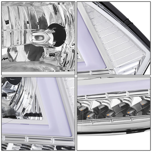 FAROS 09-10 DODGE RAM 1500 / 2010 DODGE RAM 2500 / 2010 DODGE RAM 3500 / 13-18 RAM 1500 / 19-24 RAM 1500 CLASSIC / 13-18 RAM 2500 / 13-18 RAM 3500 - FITS MODELS WITHOUT FACTORY PROJECTOR HEADLIGHT - H13 HIGH / LOW BEAM - U PATTERN 3D LIGHT BAR - CHROME /