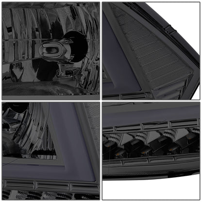 FAROS 09-10 DODGE RAM 1500 / 2010 DODGE RAM 2500 / 2010 DODGE RAM 3500 / 13-18 RAM 1500 / 19-24 RAM 1500 CLASSIC / 13-18 RAM 2500 / 13-18 RAM 3500 - FITS MODELS WITHOUT FACTORY PROJECTOR HEADLIGHT - H13 HIGH / LOW BEAM - U PATTERN 3D LIGHT BAR - SMOKED /