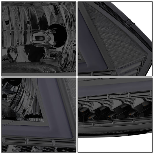 FAROS 09-10 DODGE RAM 1500 / 2010 DODGE RAM 2500 / 2010 DODGE RAM 3500 / 13-18 RAM 1500 / 19-24 RAM 1500 CLASSIC / 13-18 RAM 2500 / 13-18 RAM 3500 - FITS MODELS WITHOUT FACTORY PROJECTOR HEADLIGHT - H13 HIGH / LOW BEAM - U PATTERN 3D LIGHT BAR - SMOKED /