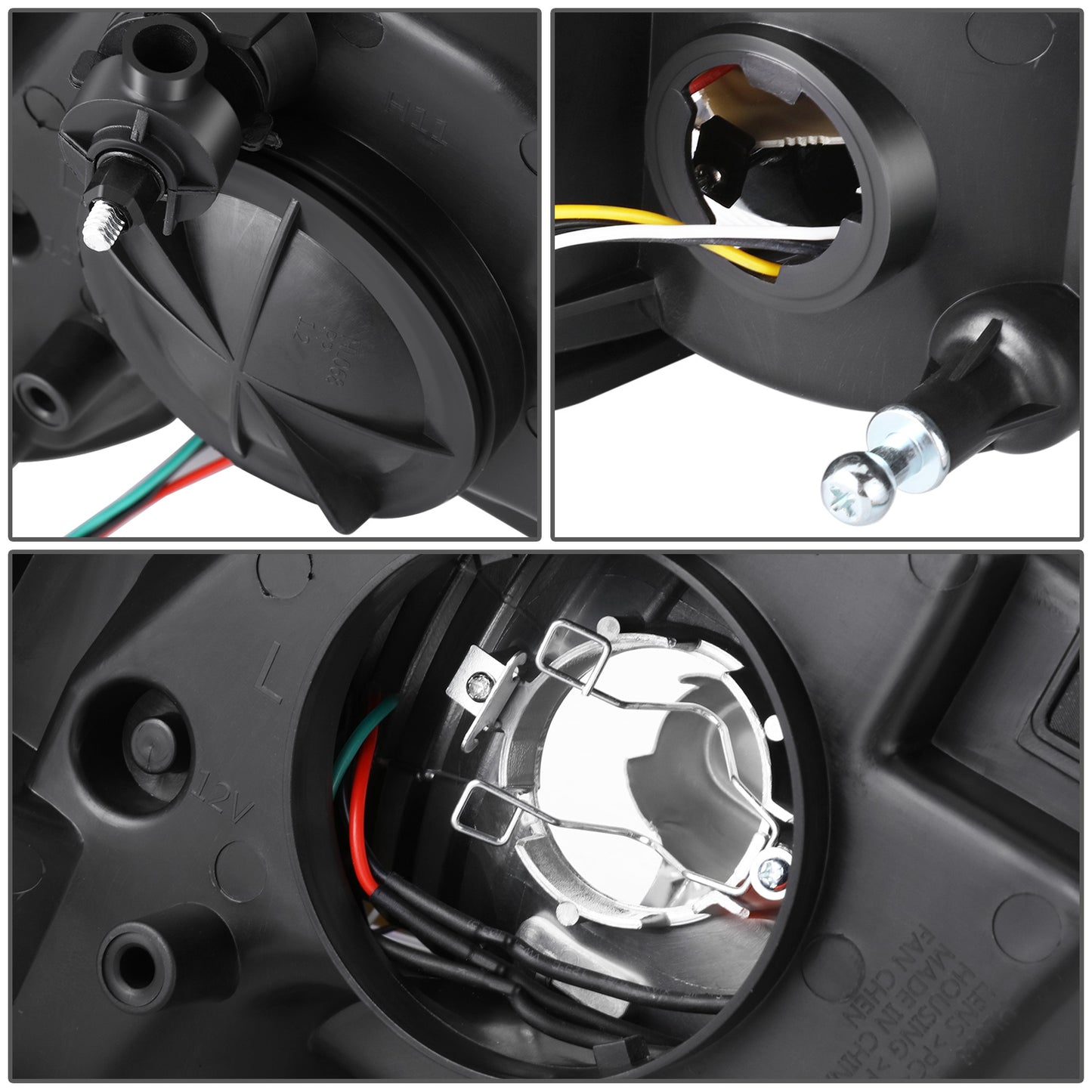 FAROS 09-10 DODGE RAM 1500 / 2010 DODGE RAM 2500 / 2010 DODGE RAM 3500 / 13-18 RAM 1500 / 19-24 RAM 1500 CLASSIC / 13-18 RAM 2500 / 13-18 RAM 3500 - FITS MODELS WITHOUT FACTORY PROJECTOR HEADLIGHT - H13 HIGH / LOW BEAM - U PATTERN 3D LIGHT BAR - SMOKED /