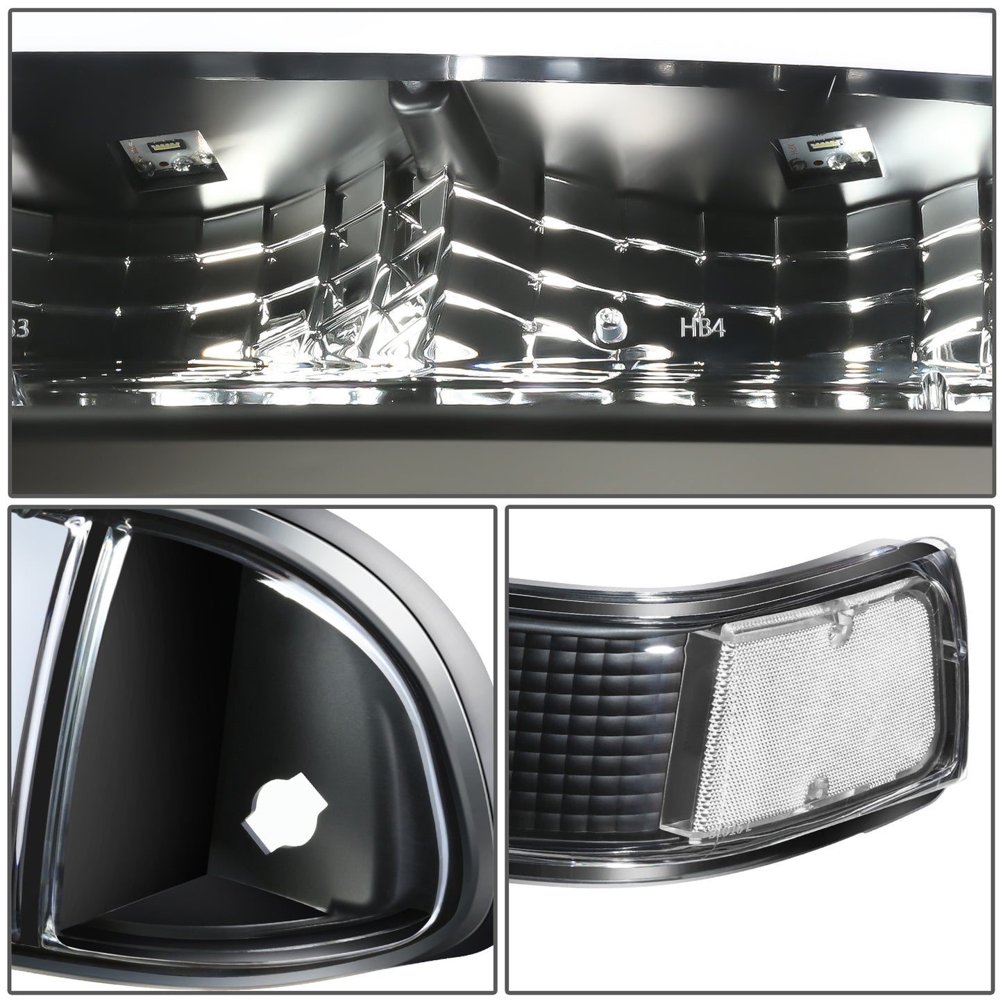 FAROS 98-04 CHEVROLET BLAZER / 98-04 CHEVROLET S10 - 194 MARKER - LED SWITCHBACK L-PATTERN LIGHT BAR - BLACK / CLEAR