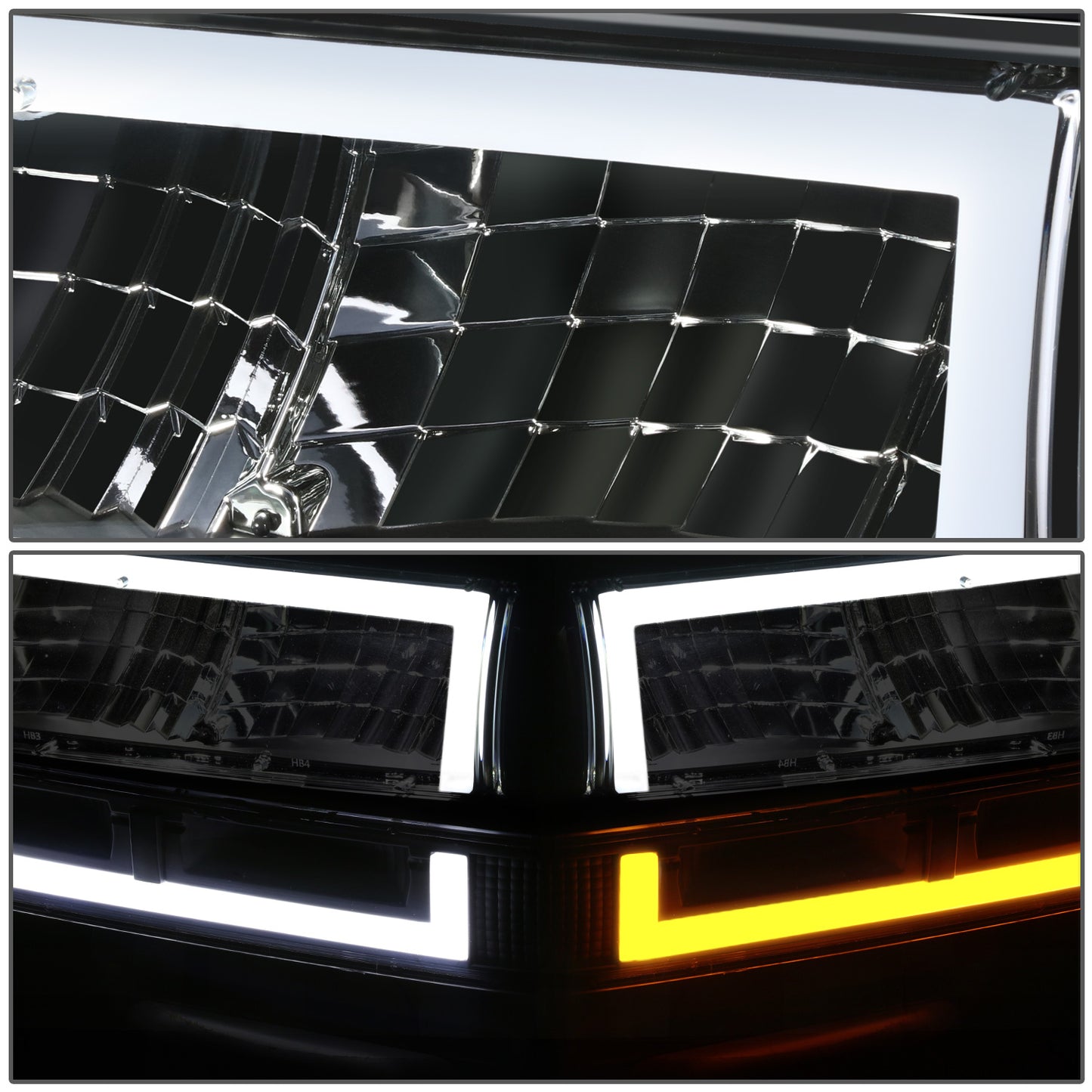FAROS 98-04 CHEVROLET BLAZER / 98-04 CHEVROLET S10 - 194 MARKER - LED SWITCHBACK L-PATTERN LIGHT BAR - BLACK / CLEAR