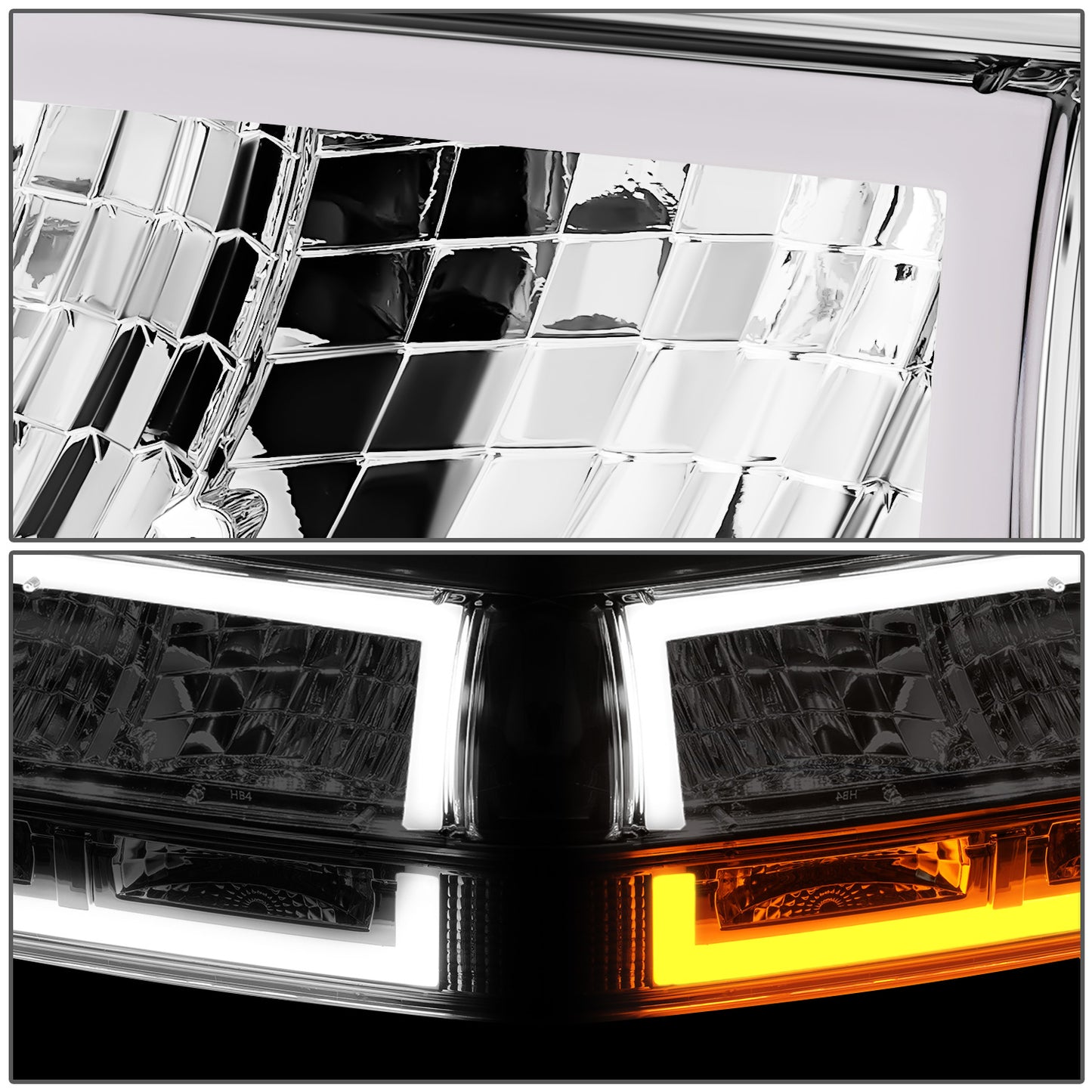 FAROS 98-04 CHEVROLET BLAZER / 98-04 CHEVROLET S10 - 194 MARKER - LED SWITCHBACK L-PATTERN LIGHT BAR - CHROME / CLEAR