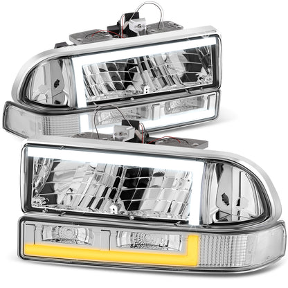 FAROS 98-04 CHEVROLET BLAZER / 98-04 CHEVROLET S10 - 194 MARKER - LED SWITCHBACK L-PATTERN LIGHT BAR - CHROME / CLEAR
