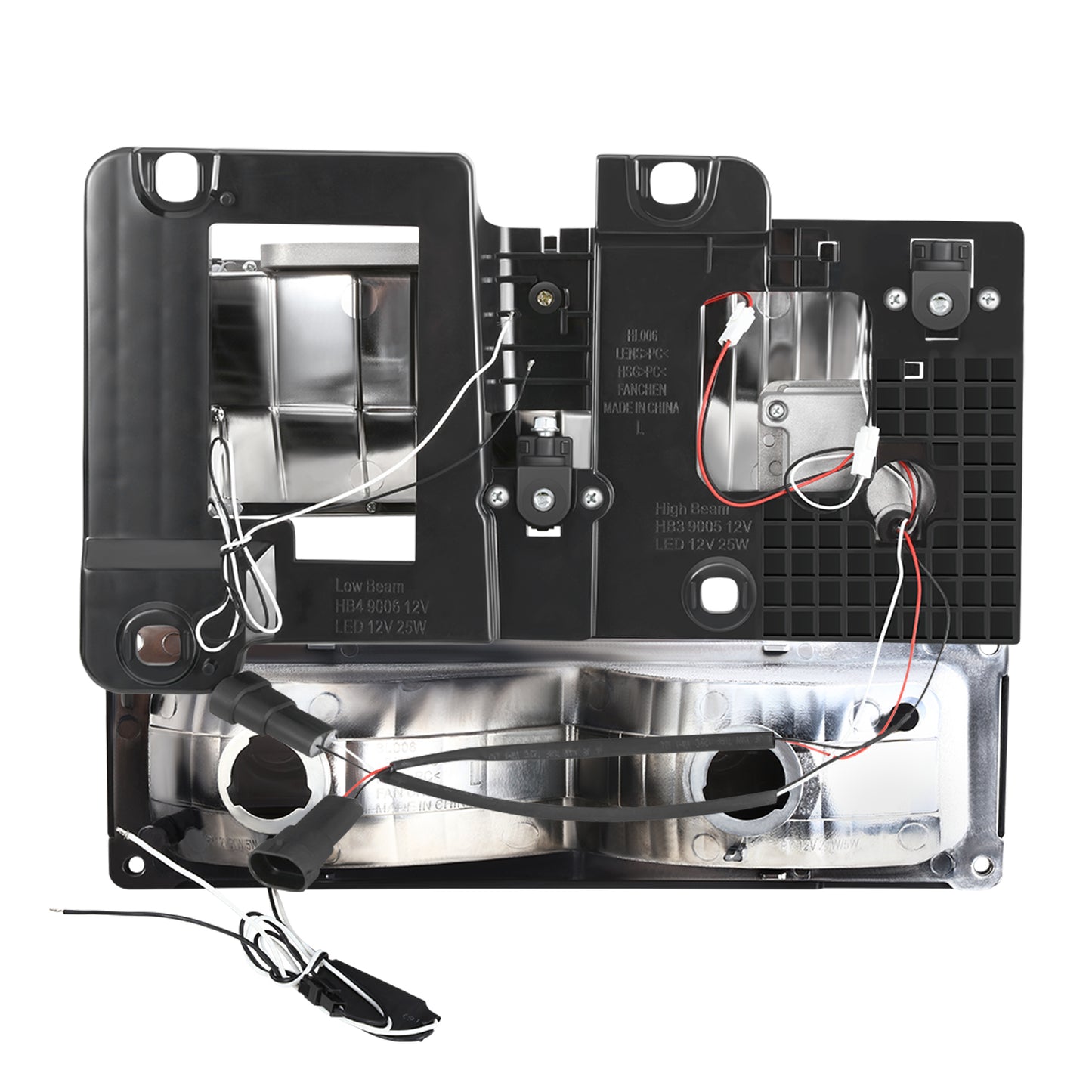 FAROS CLEAR LENS,CLEAR REFLECTOR,BLACK HOUSING - 4PCS - LED BAR - 92-94 CHEVROLET BLAZER / 88-99 CHEVROLET C1500 / 92-99 CHEVROLET C1500 SUBURBAN / 88-00 CHEVROLET C2500 / 92-99 CHEVROLET C2500 SUBURBAN / 88-00 CHEVROLET C3500 / 88-99 CHEVROLET K1500 /