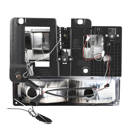 FAROS CLEAR LENS,CLEAR REFLECTOR,BLACK HOUSING - 4PCS - LED BAR - 92-94 CHEVROLET BLAZER / 88-99 CHEVROLET C1500 / 92-99 CHEVROLET C1500 SUBURBAN / 88-00 CHEVROLET C2500 / 92-99 CHEVROLET C2500 SUBURBAN / 88-00 CHEVROLET C3500 / 88-99 CHEVROLET K1500 /