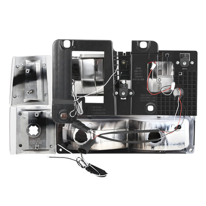 FAROS CLEAR LENS,AMBER REFLECTOR,CHROME HOUSING - 8PCS - LED BAR - 94-99 GMC C1500 K1500 YUKON / 94-99 GMC C1500 SUBURBAN C2500 SUBURBAN K1500 SUBURBAN K2500 SUBURBAN / 94-00 GMC C2500 C3500 K2500 K3500 - FITS MODELS WITH COMPOSITE HEADLIGHTS ONLY