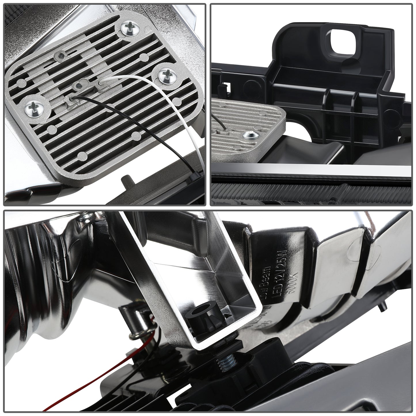 FAROS SMOKE LENS,AMBER REFLECTOR,CHROME HOUSING - 8PCS - LED BAR - 94-99 GMC C1500 K1500 YUKON / 94-99 GMC C1500 SUBURBAN C2500 SUBURBAN K1500 SUBURBAN K2500 SUBURBAN / 94-00 GMC C2500 C3500 K2500 K3500 - FITS MODELS WITH COMPOSITE HEADLIGHTS ONLY