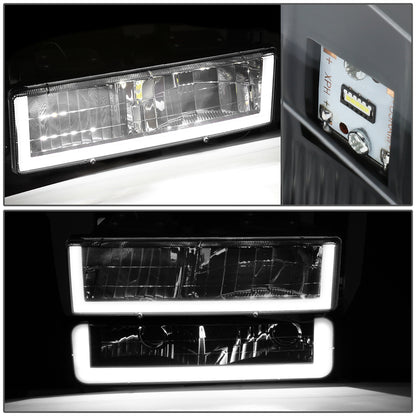 FAROS CLEAR LENS,AMBER REFLECTOR,BLACK HOUSING - 8PCS - LED BAR - 92-93 CHEVROLET BLAZER / 88-93 CHEVROLET C1500 / 92-93 CHEVROLET C1500 SUBURBAN / 88-93 CHEVROLET C2500 / 92-93 CHEVROLET C2500 SUBURBAN / 88-93 CHEVROLET C3500 / 88-93 CHEVROLET K1500 /