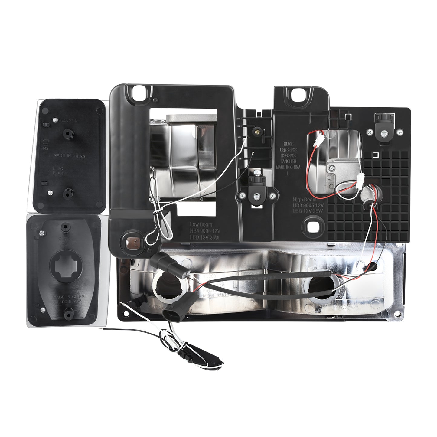 FAROS CLEAR LENS,AMBER REFLECTOR,BLACK HOUSING - 8PCS - LED BAR - 92-93 CHEVROLET BLAZER / 88-93 CHEVROLET C1500 / 92-93 CHEVROLET C1500 SUBURBAN / 88-93 CHEVROLET C2500 / 92-93 CHEVROLET C2500 SUBURBAN / 88-93 CHEVROLET C3500 / 88-93 CHEVROLET K1500 /