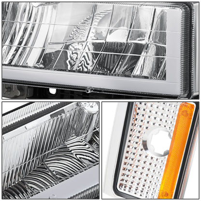 FAROS CLEAR LENS,AMBER REFLECTOR,CHROME HOUSING - 8PCS - LED BAR - 92-93 CHEVROLET BLAZER / 88-93 CHEVROLET C1500 / 92-93 CHEVROLET C1500 SUBURBAN / 88-93 CHEVROLET C2500 / 92-93 CHEVROLET C2500 SUBURBAN / 88-93 CHEVROLET C3500 / 88-93 CHEVROLET K1500 /