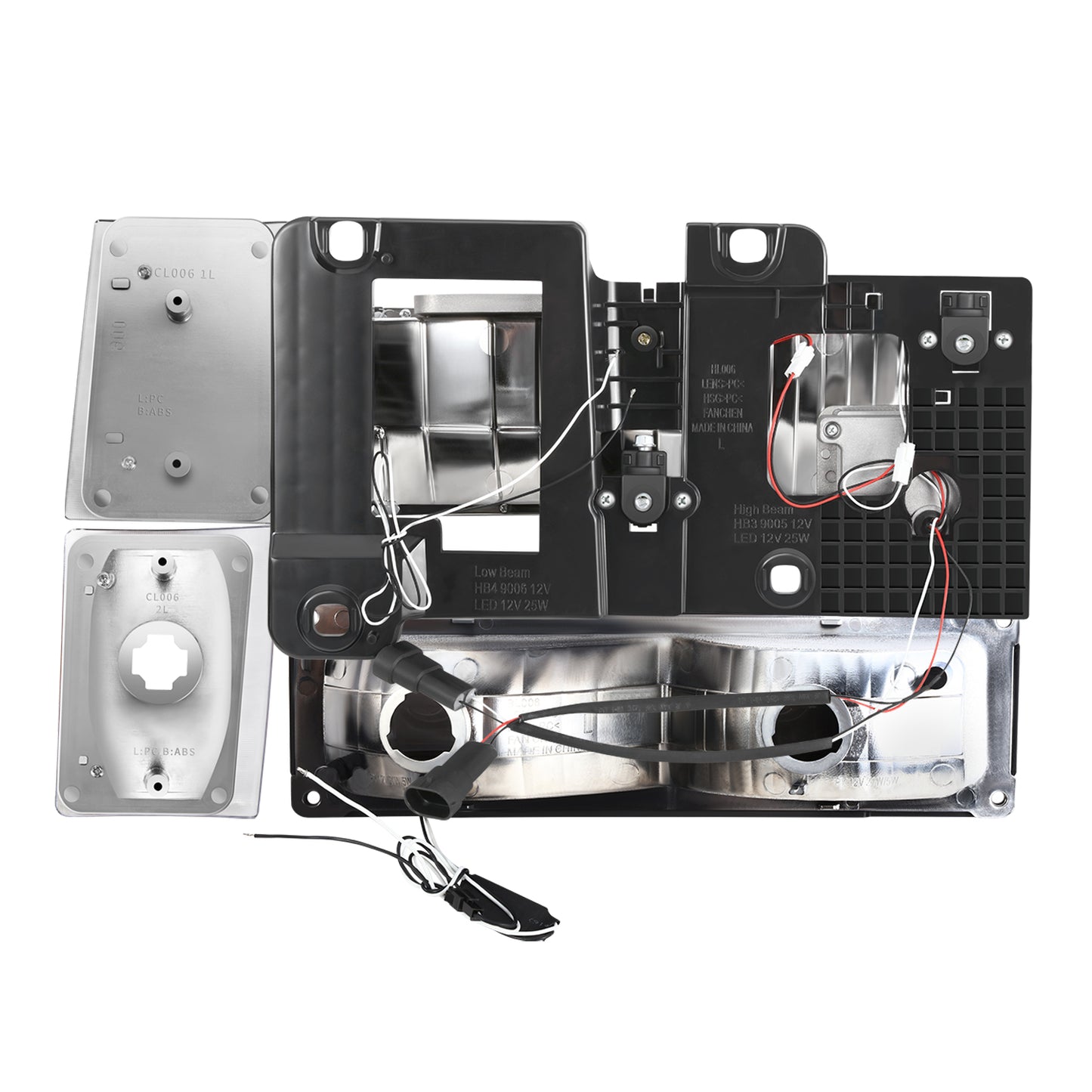 FAROS CLEAR LENS,AMBER REFLECTOR,CHROME HOUSING - 8PCS - LED BAR - 92-93 CHEVROLET BLAZER / 88-93 CHEVROLET C1500 / 92-93 CHEVROLET C1500 SUBURBAN / 88-93 CHEVROLET C2500 / 92-93 CHEVROLET C2500 SUBURBAN / 88-93 CHEVROLET C3500 / 88-93 CHEVROLET K1500 /