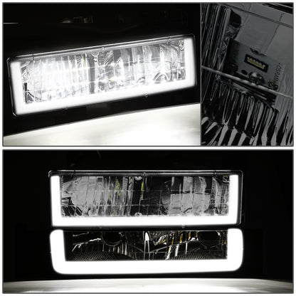 FAROS SMOKE LENS,AMBER REFLECTOR,CHROME HOUSING - 8PCS - LED BAR - 92-93 CHEVROLET BLAZER / 88-93 CHEVROLET C1500 / 92-93 CHEVROLET C1500 SUBURBAN / 88-93 CHEVROLET C2500 / 92-93 CHEVROLET C2500 SUBURBAN / 88-93 CHEVROLET C3500 / 88-93 CHEVROLET K1500 /