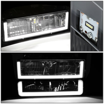 FAROS CLEAR LENS,AMBER REFLECTOR,BLACK HOUSING - 8PCS - LED BAR - 94 CHEVROLET BLAZER / 94-99 CHEVROLET C1500 / 94-99 CHEVROLET C1500 SUBURBAN / 94-00 CHEVROLET C2500 / 94-99 CHEVROLET C2500 SUBURBAN / 94-00 CHEVROLET C3500 / 94-99 CHEVROLET K1500 / 94-99