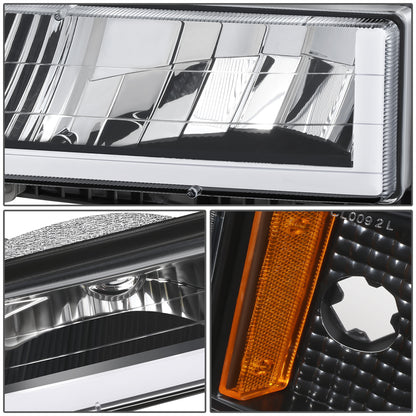 FAROS CLEAR LENS,AMBER REFLECTOR,BLACK HOUSING - 8PCS - LED BAR - 94 CHEVROLET BLAZER / 94-99 CHEVROLET C1500 / 94-99 CHEVROLET C1500 SUBURBAN / 94-00 CHEVROLET C2500 / 94-99 CHEVROLET C2500 SUBURBAN / 94-00 CHEVROLET C3500 / 94-99 CHEVROLET K1500 / 94-99