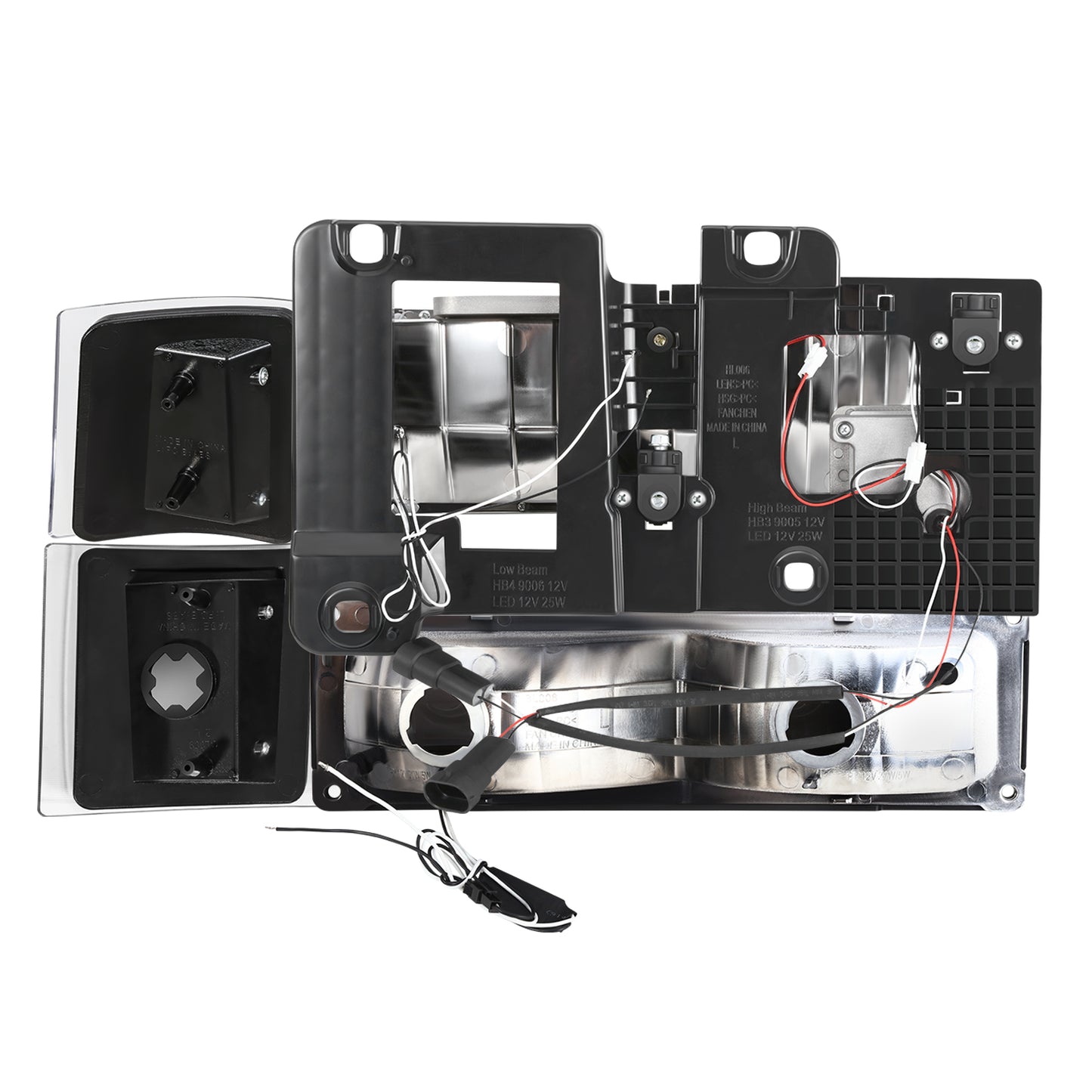 FAROS CLEAR LENS,AMBER REFLECTOR,BLACK HOUSING - 8PCS - LED BAR - 94 CHEVROLET BLAZER / 94-99 CHEVROLET C1500 / 94-99 CHEVROLET C1500 SUBURBAN / 94-00 CHEVROLET C2500 / 94-99 CHEVROLET C2500 SUBURBAN / 94-00 CHEVROLET C3500 / 94-99 CHEVROLET K1500 / 94-99