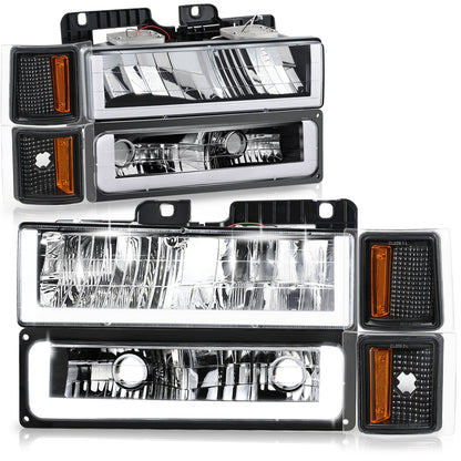 FAROS CLEAR LENS,AMBER REFLECTOR,BLACK HOUSING - 8PCS - LED BAR - 94 CHEVROLET BLAZER / 94-99 CHEVROLET C1500 / 94-99 CHEVROLET C1500 SUBURBAN / 94-00 CHEVROLET C2500 / 94-99 CHEVROLET C2500 SUBURBAN / 94-00 CHEVROLET C3500 / 94-99 CHEVROLET K1500 / 94-99