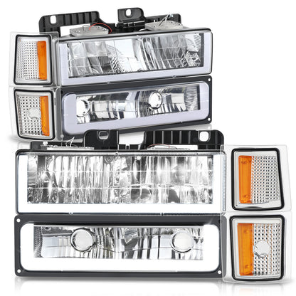 FAROS CLEAR LENS,AMBER REFLECTOR,CHROME HOUSING - 8PCS - LED BAR - 94 CHEVROLET BLAZER / 94-99 CHEVROLET C1500 / 94-99 CHEVROLET C1500 SUBURBAN / 94-00 CHEVROLET C2500 / 94-99 CHEVROLET C2500 SUBURBAN / 94-00 CHEVROLET C3500 / 94-99 CHEVROLET K1500 /