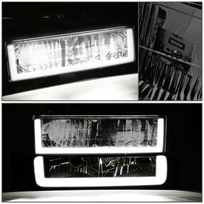 FAROS SMOKE LENS,AMBER REFLECTOR,CHROME HOUSING - 8PCS - LED BAR - 94 CHEVROLET BLAZER / 94-99 CHEVROLET C1500 / 94-99 CHEVROLET C1500 SUBURBAN / 94-00 CHEVROLET C2500 / 94-99 CHEVROLET C2500 SUBURBAN / 94-00 CHEVROLET C3500 / 94-99 CHEVROLET K1500 /