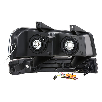 FAROS CLEAR LENS,CLEAR REFLECTOR,BLACK HOUSING - 4PCS - LED BAR - 03-14 CHEVROLET EXPRESS 1500 / 03-23 CHEVROLET EXPRESS 2500 / 03-23 CHEVROLET EXPRESS 3500 / 09-22 CHEVROLET EXPRESS 4500 / 03-14 GMC SAVANA 1500 / 03-23 GMC SAVANA 2500 / 03-23 GMC SAVANA