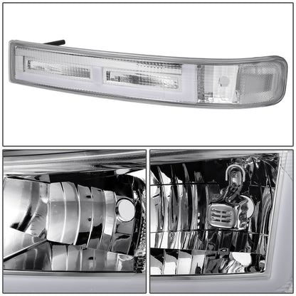 FAROS CLEAR LENS,CLEAR REFLECTOR,CHROME HOUSING - 4PCS - LED BAR - 03-14 CHEVROLET EXPRESS 1500 / 03-23 CHEVROLET EXPRESS 2500 / 03-23 CHEVROLET EXPRESS 3500 / 09-22 CHEVROLET EXPRESS 4500 / 03-14 GMC SAVANA 1500 / 03-23 GMC SAVANA 2500 / 03-23 GMC SAVANA
