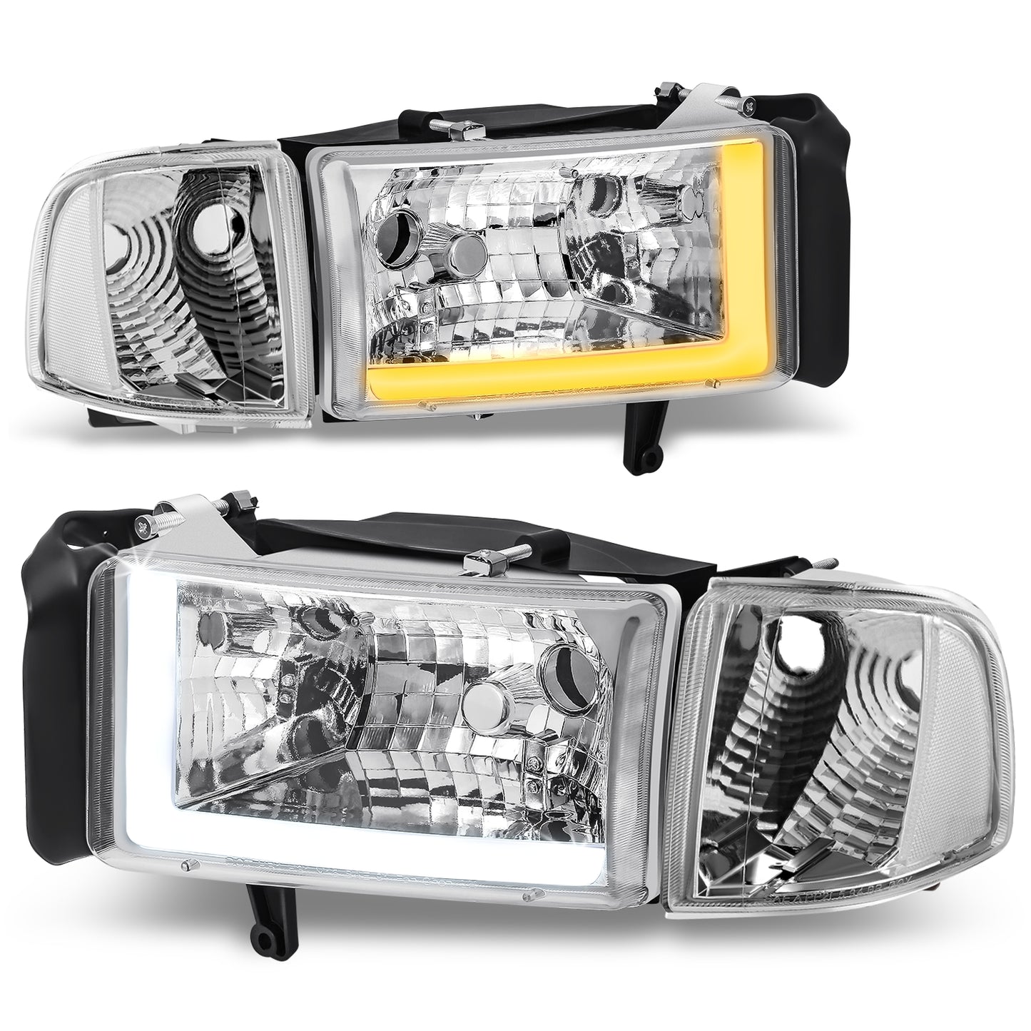 FAROS CLEAR LENS.CLEAR REFLECTOR.CHROME HOUSING - 4PCS - LED BAF