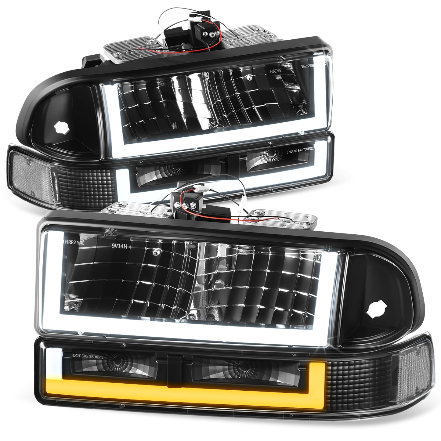 FAROS CLEAR LENS,CLEAR REFLECTOR,BLACK HOUSING - 4PCS - LED BAR