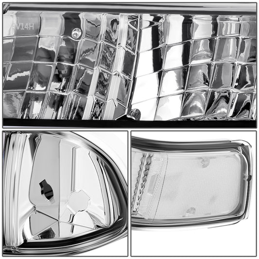 FAROS CLEAR LENS,CLEAR REFLECTOR,CHROME HOUSING - 4PCS - LED BAR