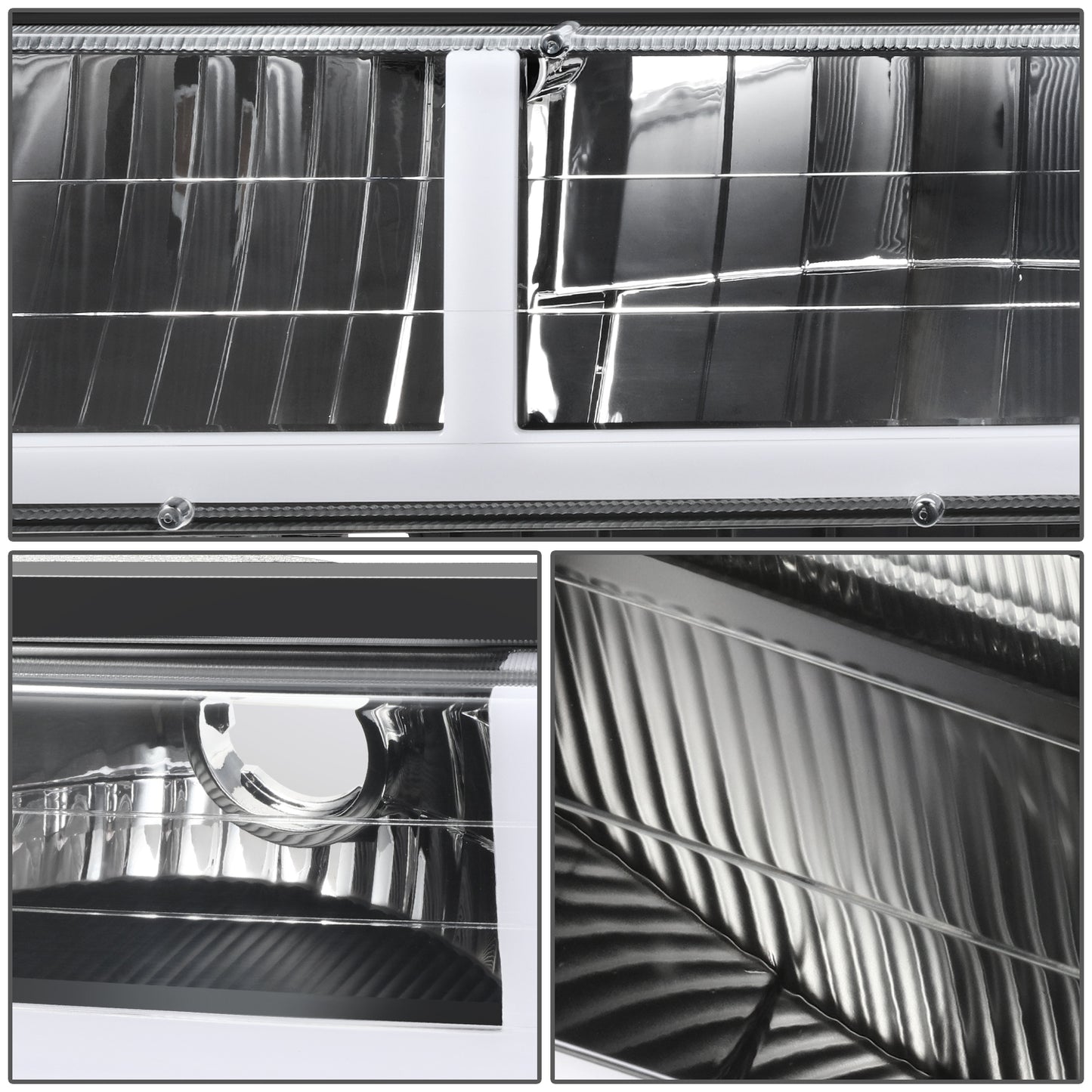 FAROS CLEAR LENS,CLEAR REFLECTOR,BLACK HOUSING - 4PCS - LED BAR - 92-94 CHEVROLET BLAZER / 88-99 CHEVROLET C1500 / 92-99 CHEVROLET C1500 SUBURBAN / 88-00 CHEVROLET C2500 / 92-99 CHEVROLET C2500 SUBURBAN / 88-00 CHEVROLET C3500 / 88-99 CHEVROLET K1500 /