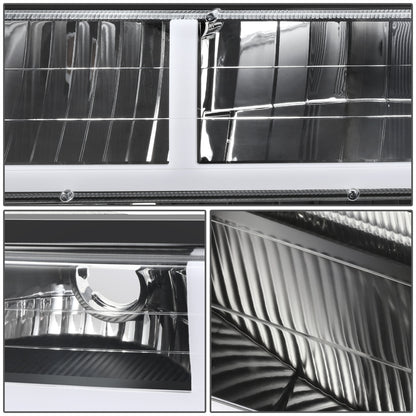 FAROS CLEAR LENS,CLEAR REFLECTOR,BLACK HOUSING - 4PCS - LED BAR - 92-94 CHEVROLET BLAZER / 88-99 CHEVROLET C1500 / 92-99 CHEVROLET C1500 SUBURBAN / 88-00 CHEVROLET C2500 / 92-99 CHEVROLET C2500 SUBURBAN / 88-00 CHEVROLET C3500 / 88-99 CHEVROLET K1500 /