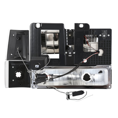 FAROS CLEAR LENS,AMBER REFLECTOR,BLACK HOUSING - 8PCS - LED BAR - 94-99 GMC C1500 K1500 YUKON / 94-99 GMC C1500 SUBURBAN C2500 SUBURBAN K1500 SUBURBAN K2500 SUBURBAN / 94-00 GMC C2500 C3500 K2500 K3500 - FITS MODELS WITH COMPOSITE HEADLIGHTS ONLY