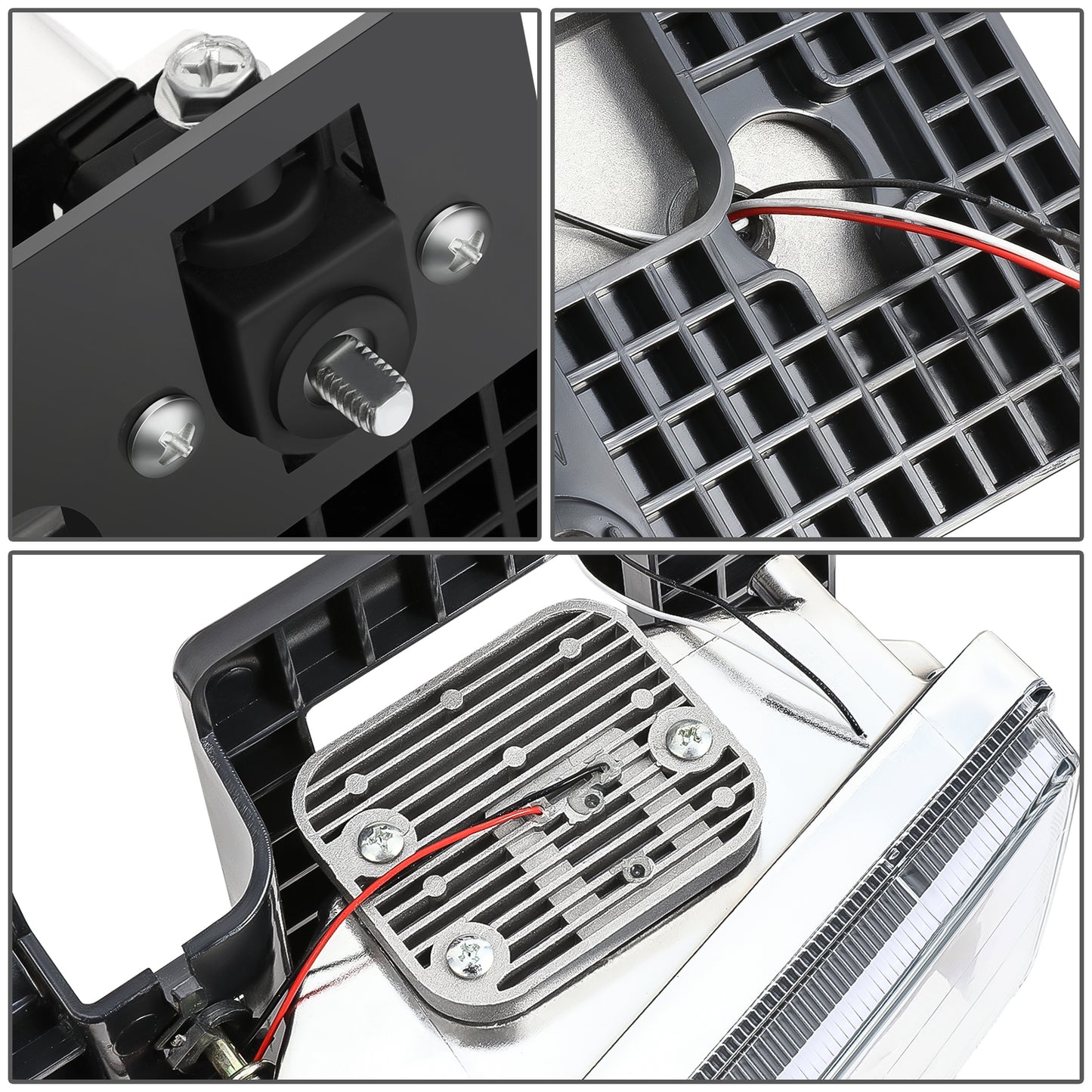 FAROS CLEAR LENS,AMBER REFLECTOR,CHROME HOUSING - 8PCS - LED BAR - 94-99 GMC C1500 K1500 YUKON / 94-99 GMC C1500 SUBURBAN C2500 SUBURBAN K1500 SUBURBAN K2500 SUBURBAN / 94-00 GMC C2500 C3500 K2500 K3500 - FITS MODELS WITH COMPOSITE HEADLIGHTS ONLY