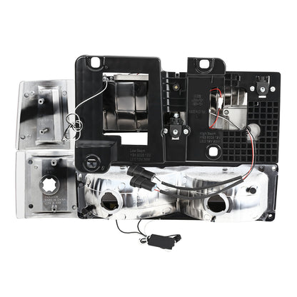 FAROS CLEAR LENS,AMBER REFLECTOR,CHROME HOUSING - 8PCS - LED BAR - 94-99 GMC C1500 K1500 YUKON / 94-99 GMC C1500 SUBURBAN C2500 SUBURBAN K1500 SUBURBAN K2500 SUBURBAN / 94-00 GMC C2500 C3500 K2500 K3500 - FITS MODELS WITH COMPOSITE HEADLIGHTS ONLY