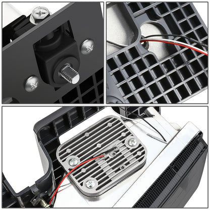 FAROS SMOKE LENS,AMBER REFLECTOR,CHROME HOUSING - 8PCS - LED BAR - 94-99 GMC C1500 K1500 YUKON / 94-99 GMC C1500 SUBURBAN C2500 SUBURBAN K1500 SUBURBAN K2500 SUBURBAN / 94-00 GMC C2500 C3500 K2500 K3500 - FITS MODELS WITH COMPOSITE HEADLIGHTS ONLY