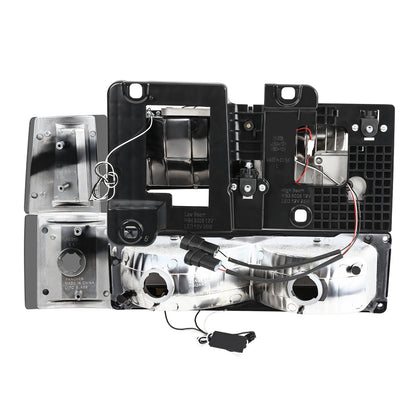 FAROS SMOKE LENS,AMBER REFLECTOR,CHROME HOUSING - 8PCS - LED BAR - 94-99 GMC C1500 K1500 YUKON / 94-99 GMC C1500 SUBURBAN C2500 SUBURBAN K1500 SUBURBAN K2500 SUBURBAN / 94-00 GMC C2500 C3500 K2500 K3500 - FITS MODELS WITH COMPOSITE HEADLIGHTS ONLY