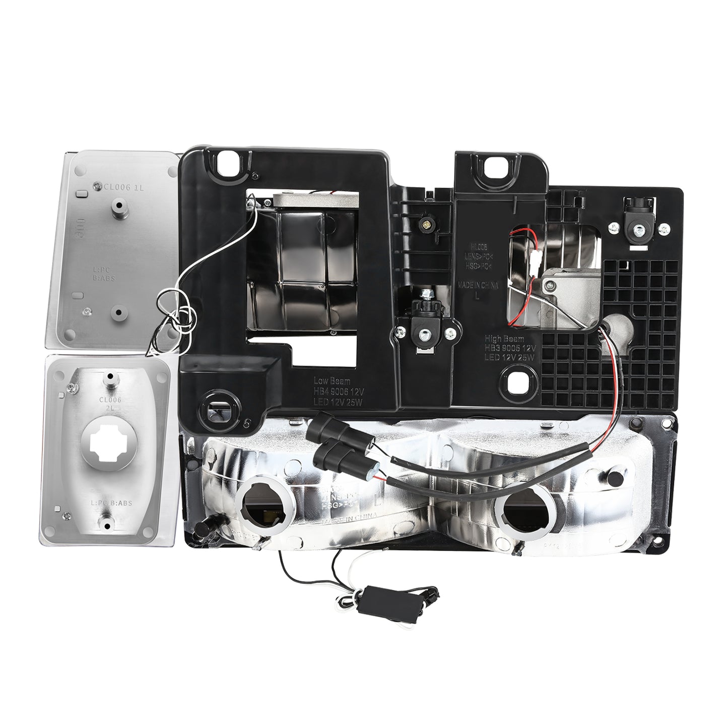 FAROS CLEAR LENS,AMBER REFLECTOR,CHROME HOUSING - 8PCS - LED BAR - 92-93 CHEVROLET BLAZER / 88-93 CHEVROLET C1500 / 92-93 CHEVROLET C1500 SUBURBAN / 88-93 CHEVROLET C2500 / 92-93 CHEVROLET C2500 SUBURBAN / 88-93 CHEVROLET C3500 / 88-93 CHEVROLET K1500 /