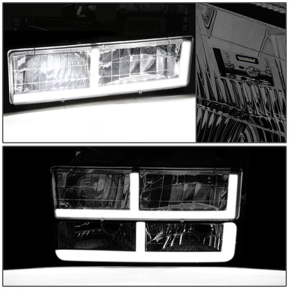 FAROS SMOKE LENS,AMBER REFLECTOR,CHROME HOUSING - 8PCS - LED BAR - 92-93 CHEVROLET BLAZER / 88-93 CHEVROLET C1500 / 92-93 CHEVROLET C1500 SUBURBAN / 88-93 CHEVROLET C2500 / 92-93 CHEVROLET C2500 SUBURBAN / 88-93 CHEVROLET C3500 / 88-93 CHEVROLET K1500 /