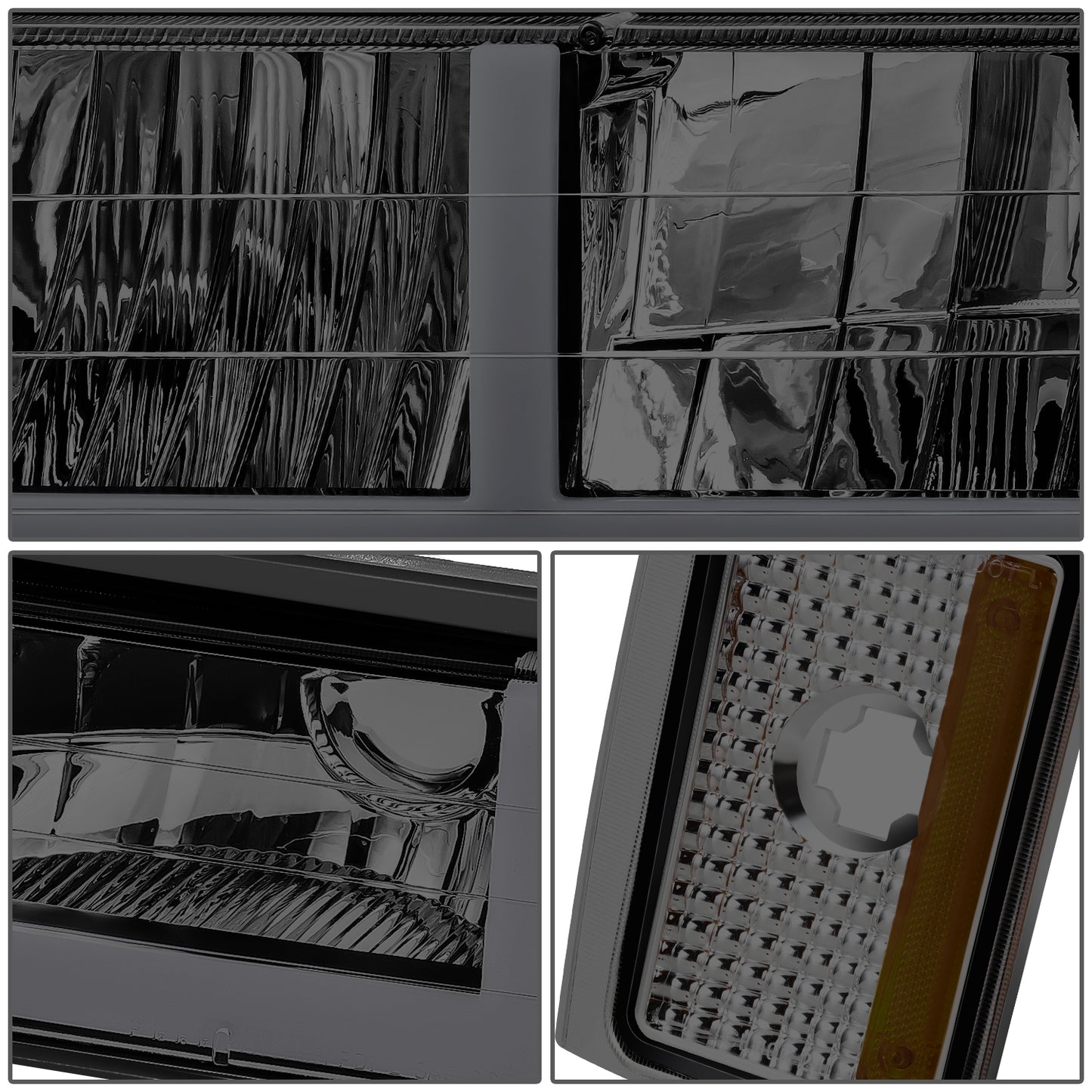 FAROS SMOKE LENS,AMBER REFLECTOR,CHROME HOUSING - 8PCS - LED BAR - 92-93 CHEVROLET BLAZER / 88-93 CHEVROLET C1500 / 92-93 CHEVROLET C1500 SUBURBAN / 88-93 CHEVROLET C2500 / 92-93 CHEVROLET C2500 SUBURBAN / 88-93 CHEVROLET C3500 / 88-93 CHEVROLET K1500 /