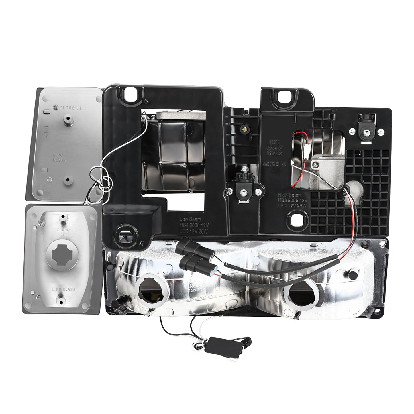 FAROS SMOKE LENS,AMBER REFLECTOR,CHROME HOUSING - 8PCS - LED BAR - 92-93 CHEVROLET BLAZER / 88-93 CHEVROLET C1500 / 92-93 CHEVROLET C1500 SUBURBAN / 88-93 CHEVROLET C2500 / 92-93 CHEVROLET C2500 SUBURBAN / 88-93 CHEVROLET C3500 / 88-93 CHEVROLET K1500 /