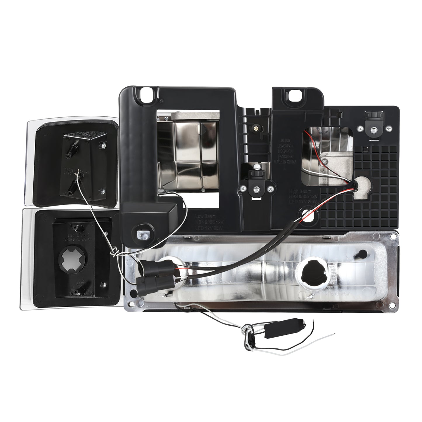 FAROS CLEAR LENS,AMBER REFLECTOR,BLACK HOUSING - 8PCS - LED BAR - 94 CHEVROLET BLAZER / 94-99 CHEVROLET C1500 / 94-99 CHEVROLET C1500 SUBURBAN / 94-00 CHEVROLET C2500 / 94-99 CHEVROLET C2500 SUBURBAN / 94-00 CHEVROLET C3500 / 94-99 CHEVROLET K1500 / 94-99