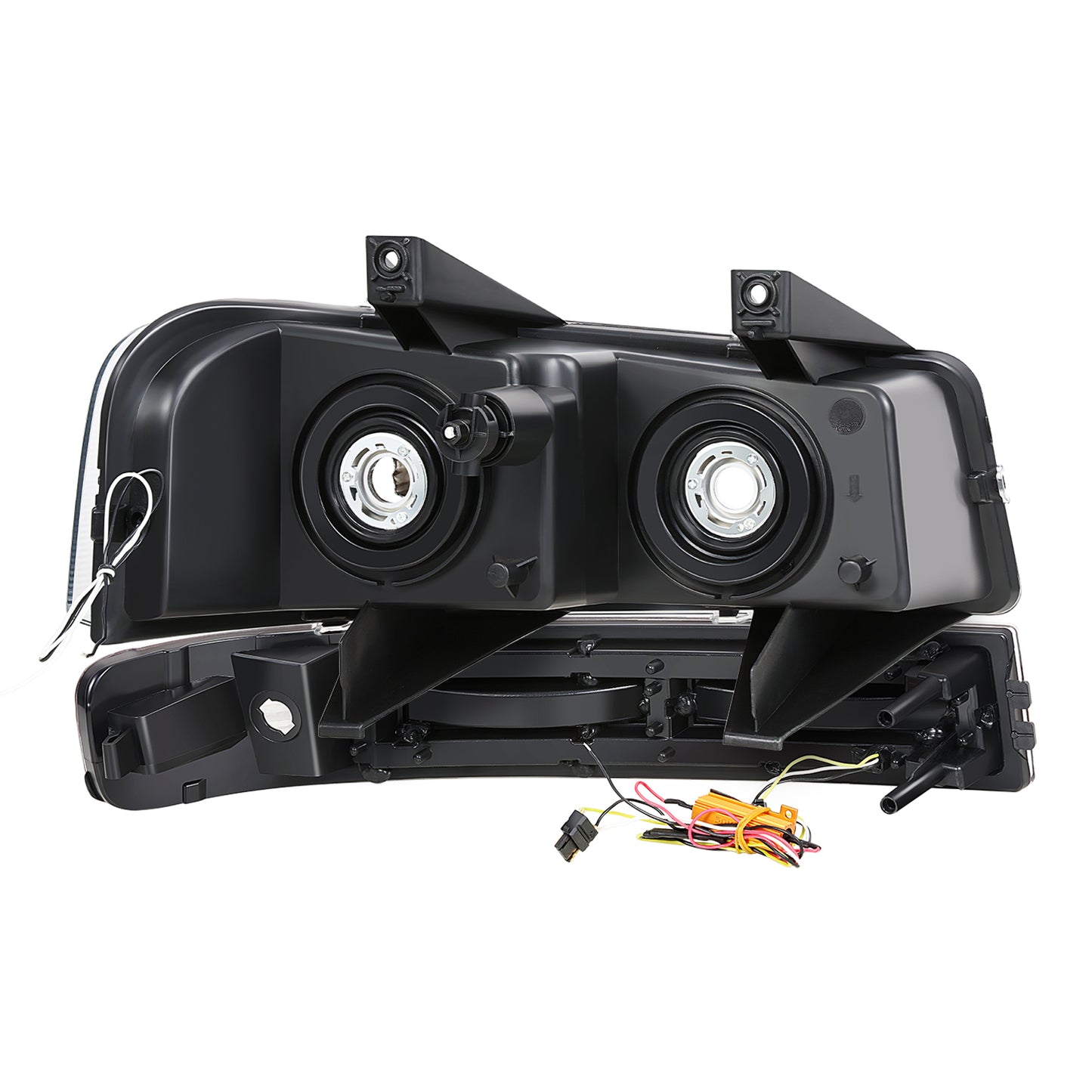 FAROS CLEAR LENS,CLEAR REFLECTOR,BLACK HOUSING - 4PCS - LED BAR - 03-14 CHEVROLET EXPRESS 1500 / 03-23 CHEVROLET EXPRESS 25003 / 03-23 CHEVROLET EXPRESS 3500 / 09-22 CHEVROLET EXPRESS 4500 / 03-14 GMC SAVANA 1500 / 03-23 GMC SAVANA 2500 / 03-23 GMC SAVANA