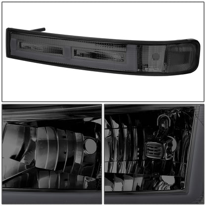 FAROS SMOKE LENS,CLEAR REFLECTOR,BLACK HOUSING - 4PCS - LED BAR - 03-14 CHEVROLET EXPRESS 1500 / 03-23 CHEVROLET EXPRESS 25003 / 03-23 CHEVROLET EXPRESS 3500 / 09-22 CHEVROLET EXPRESS 4500 / 03-14 GMC SAVANA 1500 / 03-23 GMC SAVANA 2500 / 03-23 GMC SAVANA