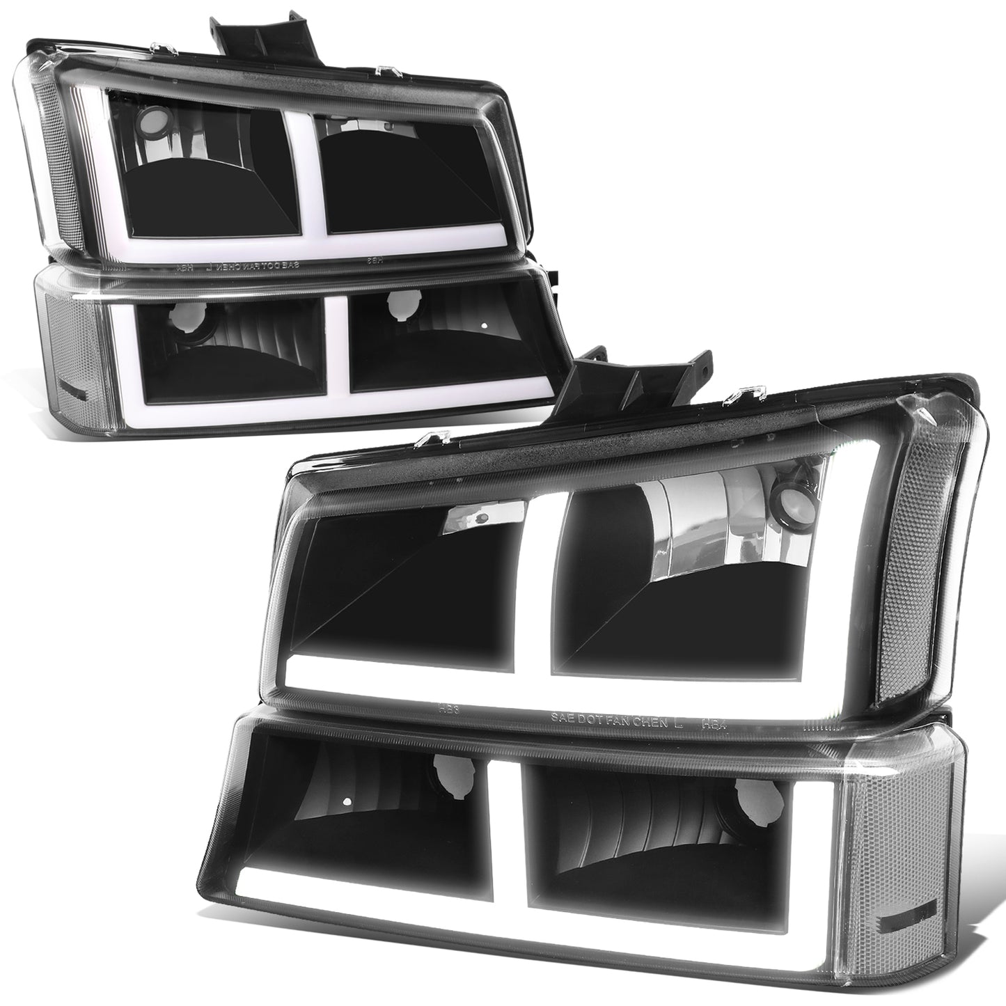 FAROS 03-06 CHEVROLET AVALANCHE 1500 2500 / 03-06 CHEVROLET SILVERADO 1500 2500 3500 / 03-06 CHEVROLET SILVERADO 1500 HD 2500 HD / 2007 CHEVROLET SILVERADO 1500 1500 HD 2500 HD 3500 CLASSIC - FIT MODELS WITHOUT FACTORY CLADDING ONLY - OE STYLE - LED -