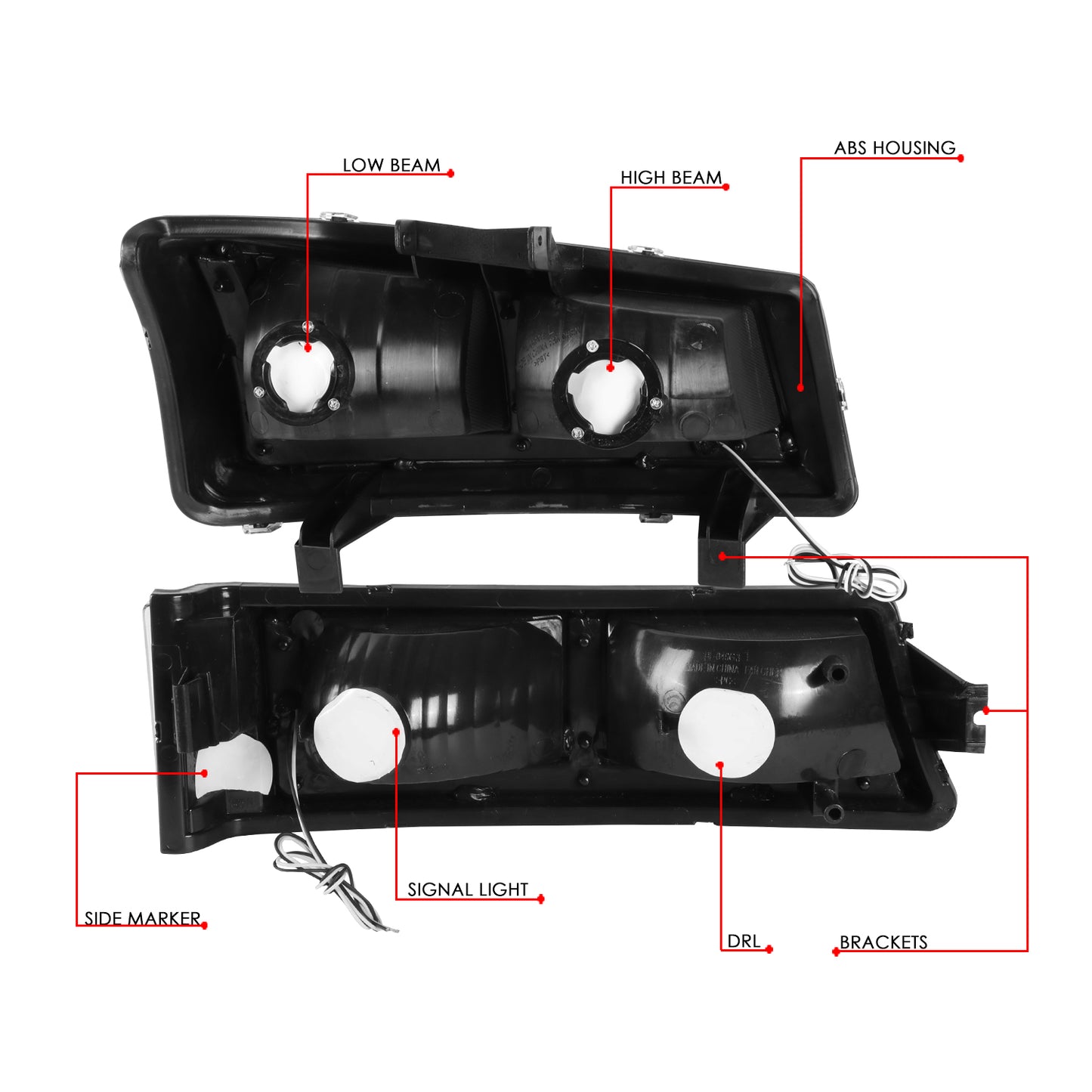 FAROS 03-06 CHEVROLET AVALANCHE 1500 2500 / 03-06 CHEVROLET SILVERADO 1500 2500 3500 / 03-06 CHEVROLET SILVERADO 1500 HD 2500 HD / 2007 CHEVROLET SILVERADO 1500 1500 HD 2500 HD 3500 CLASSIC - FIT MODELS WITHOUT FACTORY CLADDING ONLY - OE STYLE - LED -