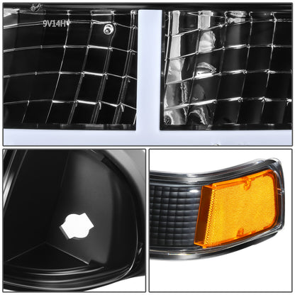 FAROS CLEAR LENS,AMBER REFLECTOR,BLACK HOUSING,4PCS,LED BAR