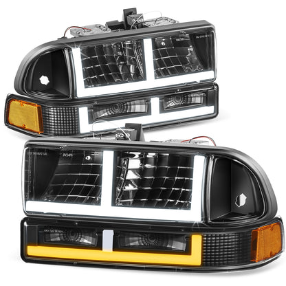 FAROS CLEAR LENS,AMBER REFLECTOR,BLACK HOUSING,4PCS,LED BAR