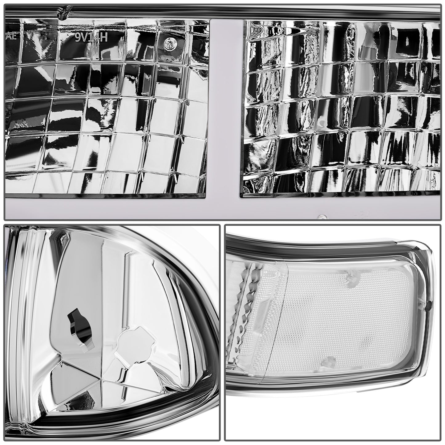 FAROS CLEAR LENS,CLEAR REFLECTOR,CHROME  HOUSING,4PCS,LED BAR