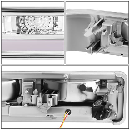 FAROS CLEAR LENS,CLEAR REFLECTOR,CHROME  HOUSING,4PCS,LED BAR