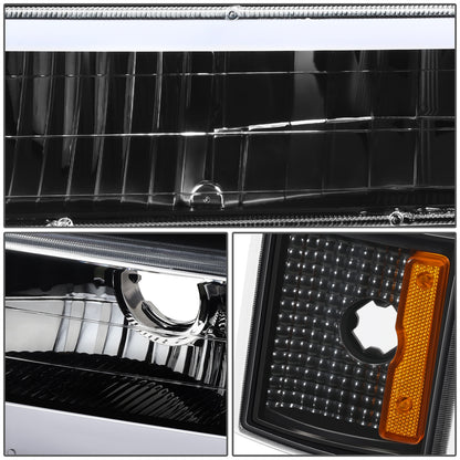 FAROS CLEAR LENS,AMBER REFLECTOR,BLACK HOUSING,8PCS,LED BAR